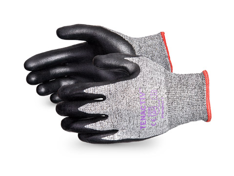 TenActiv™ 13-Gauge Gray Knit Cut-Resistant Glove with Foam Nitrile Palms - Cut Resistant